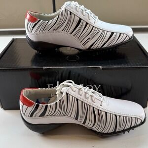 FootJoy LoPro Collection Golf Shoes Zebra Print Women's Size 6.5 New In Box